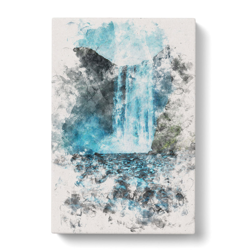 Waterfall Path In Iceland - Wrapped Canvas Painting, 60cm H x 40cm W x 4cm D