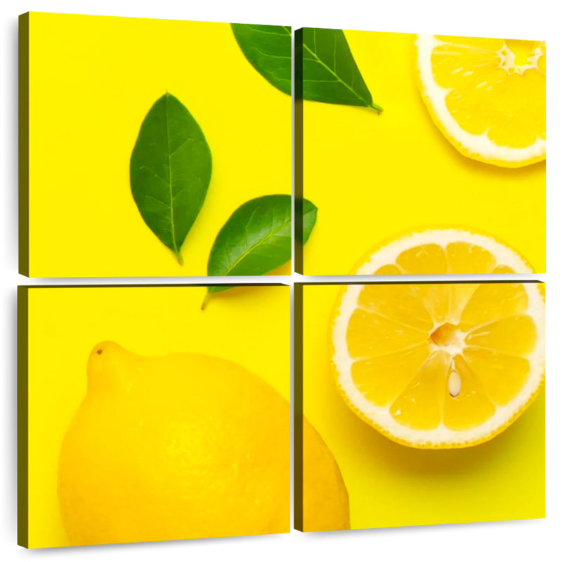 Yarlin citrons sur jaune, H 32 po x l 32 po