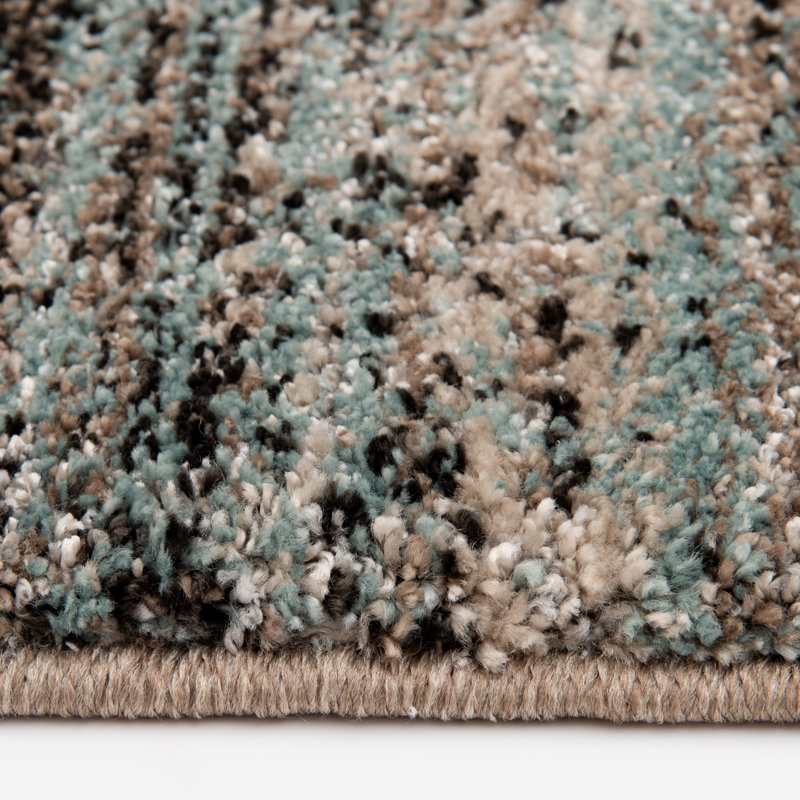 Orren Ellis Courson Atlanta Rain Beige/Green Abstract Indoor Polypropylene/Polyester Area Rug, Rectangle 8'8" x 11'10"