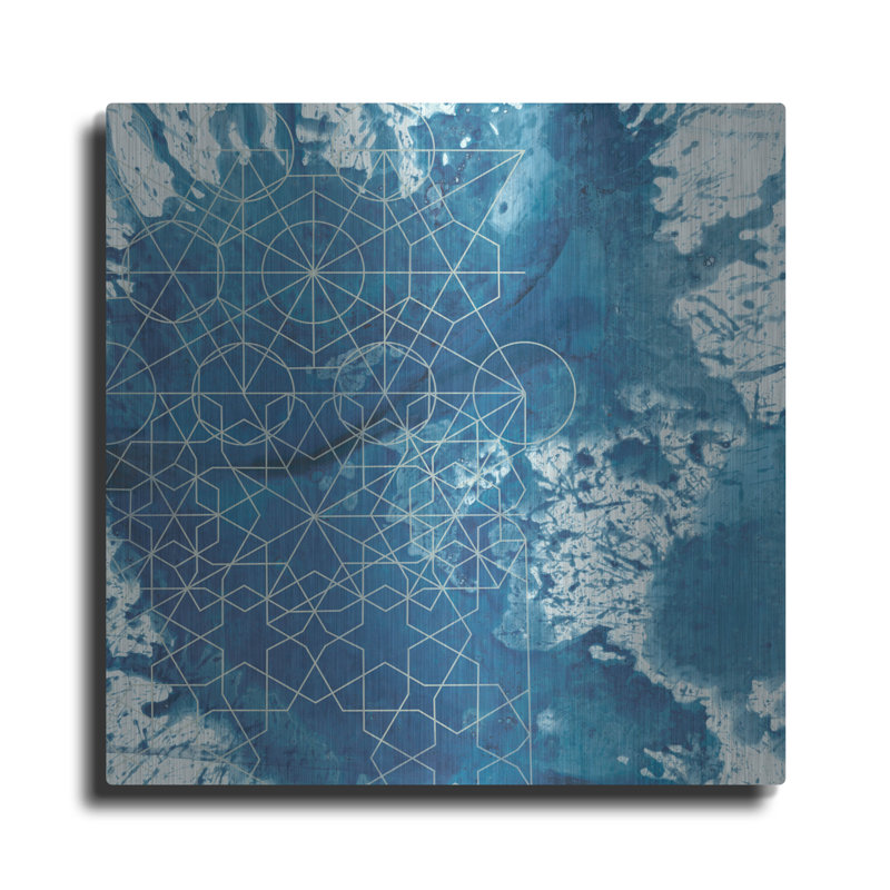 Art mural luxueux en métal «Crystalline 4» par Chariklia Zarris, 36 po x 36 po, H 36 po x l 36 po