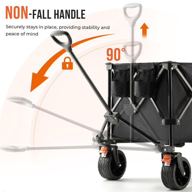 Overmont 45'' Collapsible Foldable Wagon Cart with All-Terrain Wheels