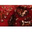 Tapis décoratif en laine rouge noué à la main New Age 5 pi 1 po X 9 pi 10 po one-of-a-kind