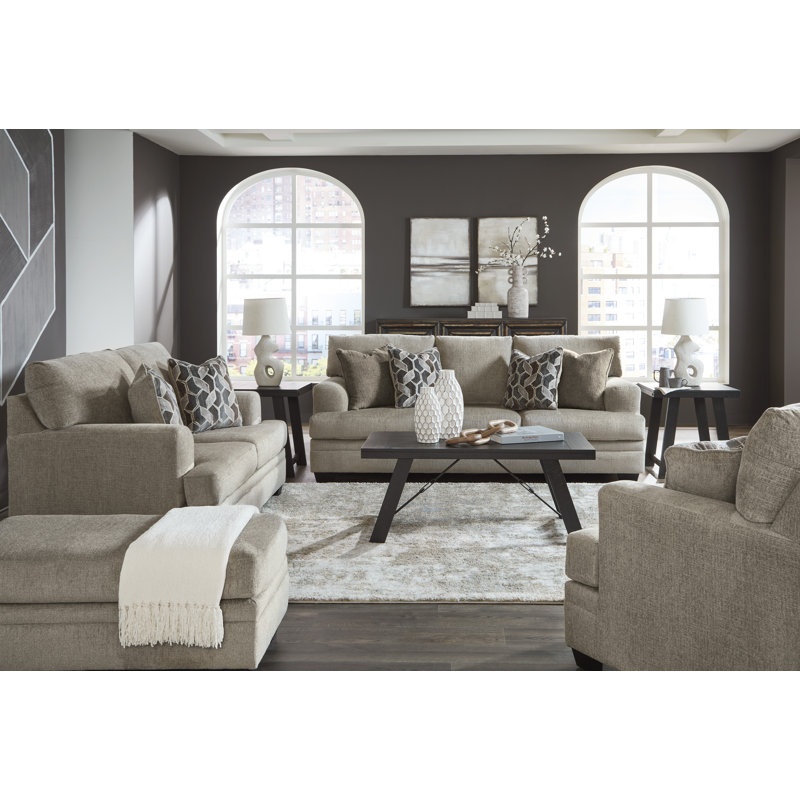 Canapé, causeuse, fauteuil surdimensionné et repose-pieds Stonemeade, Brun / gris