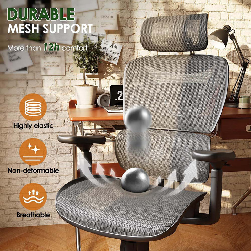 Game Chairs, Big And Tall Mesh Chair With Lumbar Support, 3D Armrest - 215° Rotation, Adjustable Headrest & Soft Seat, Game Chairs 350LBS For Work Gaming Computer