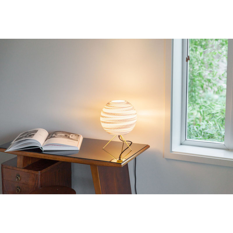 Scraplights Recycled Cardboard Table Light - Moon, White