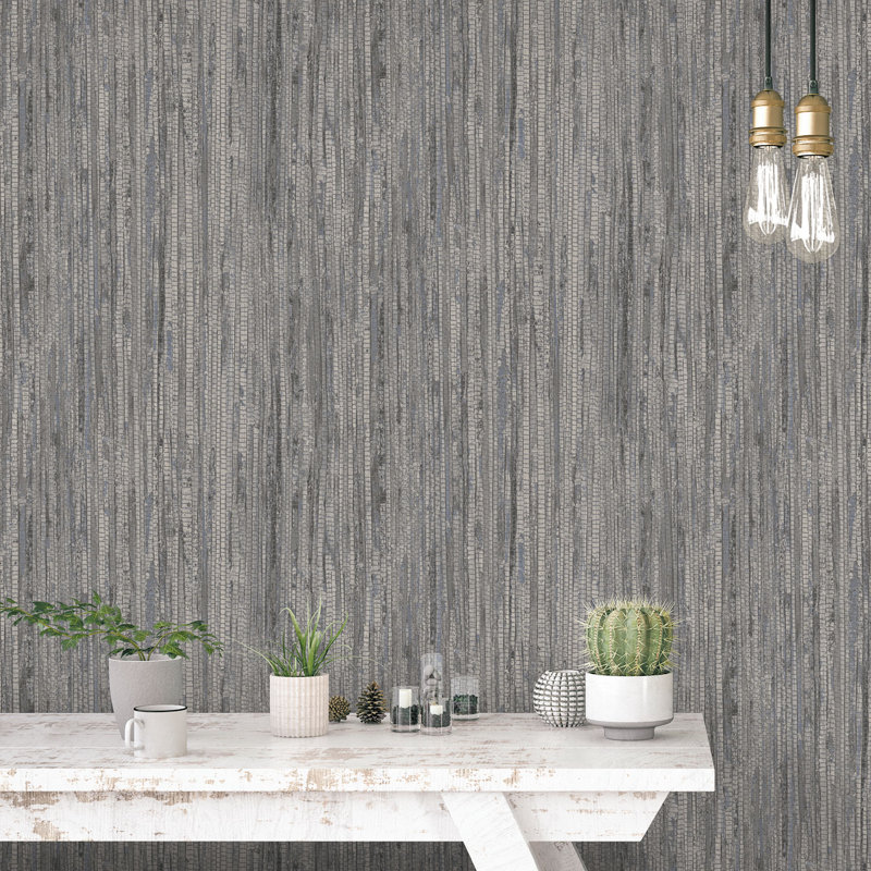 Zaiden 10m x 53cm Matte Wallpaper Roll, Dark Grey