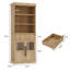 Armoire de rangement de 70 po de hauteur avec tiroir, 2 portes vitrées et 3 tablettes, armoires en bois pour la cuisine, le salon, la salle à manger et le vestibule-801749370