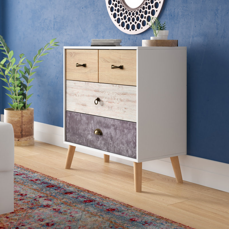 Aristomache 4 Drawer Chest Of Drawers, Oak/Cream