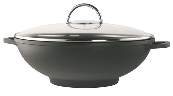 Modena 32cm Non-Stick Aluminum Wok with Lid