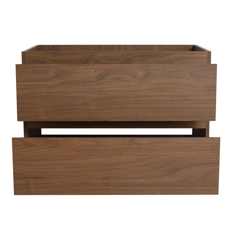 Armoire de salle de bain en chêne de 30 po au design contemporain avec amplement de rangement pour meuble-lavabo, Brun