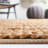 Natural Fiber Hand Woven Jute Striped Rug-393789464