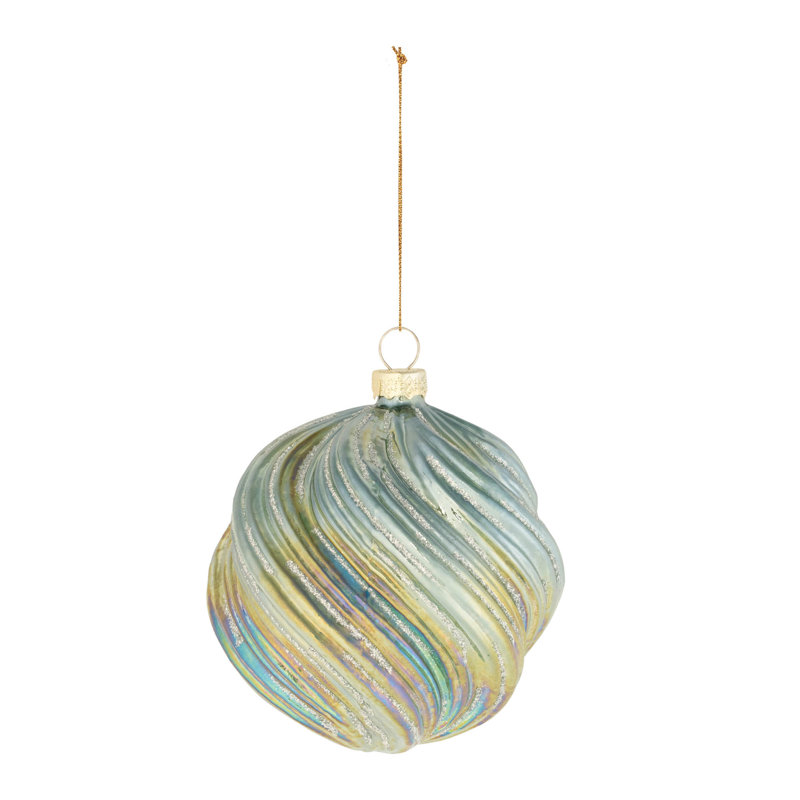 Ornements boule verte irisée