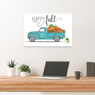 Happy Fall Vintage Truck Contemporary Art