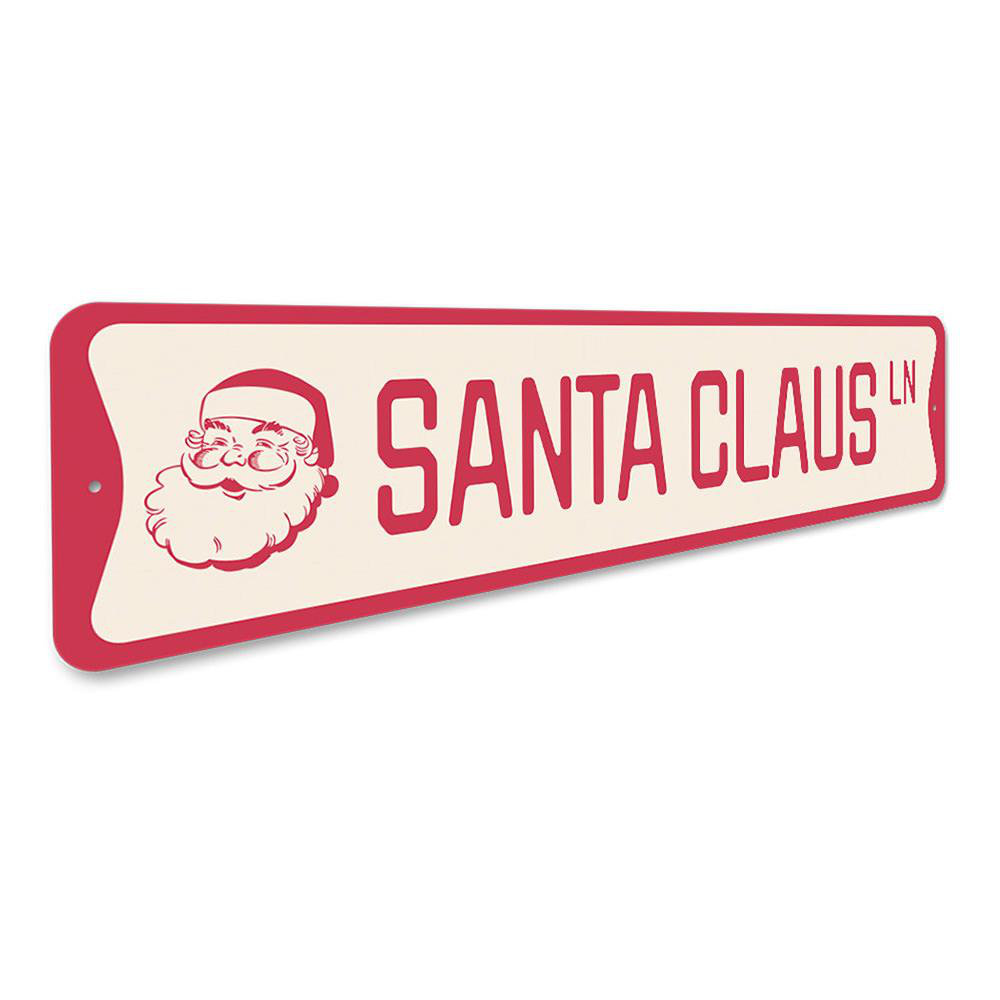 Santa Claus Lane Holiday Aluminum Sign Lizton Sign Shop, Inc