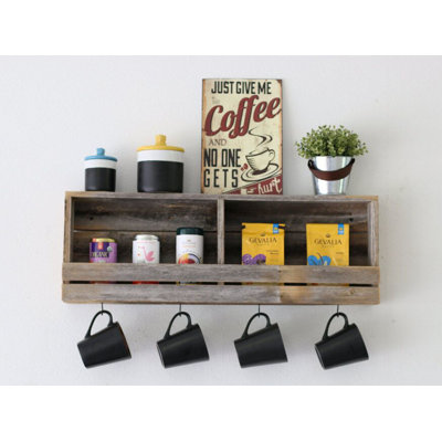 Beebe 2 Piece Solid Wood Accent Shelf with Hooks