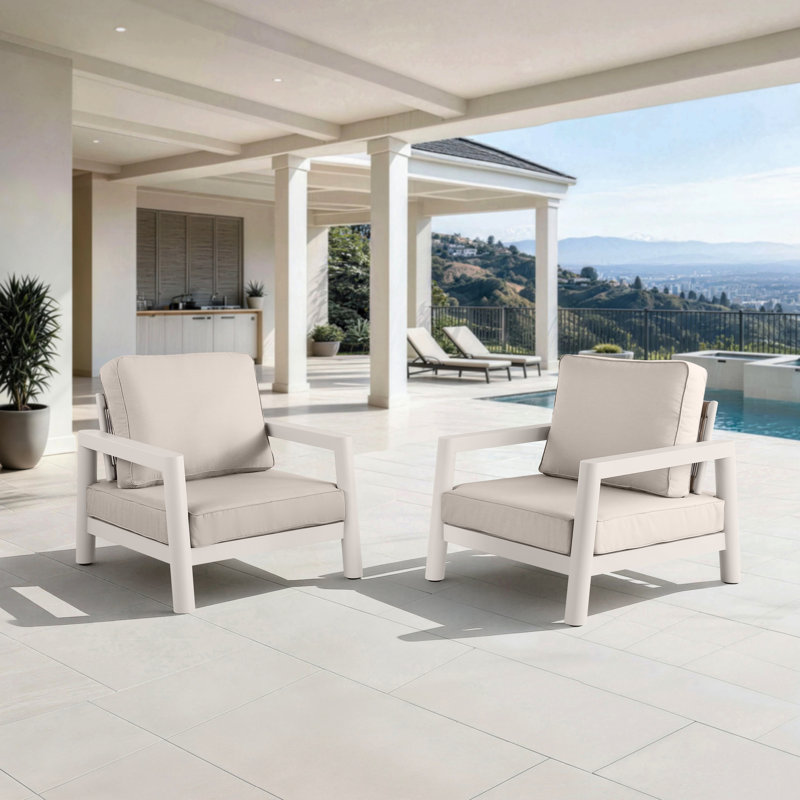 Ensemble de 2 fauteuils d'extérieur Fairmont, Beige crème, Cream Beige