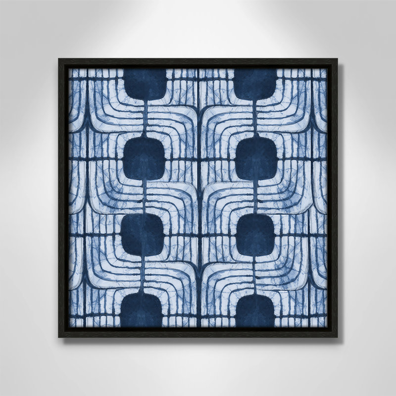 «Blu Batik II» par Emma Peal, H 13,5 po x l 13,5 po, Espresso