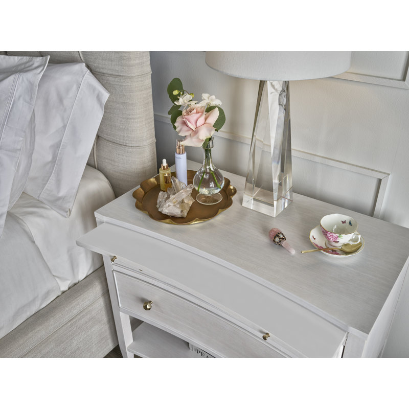 Love Joy Bliss Alabaster 4 Piece Queen Bedroom Set W/Chest, 3 Pcs: Bed, 2 Nightstands, King