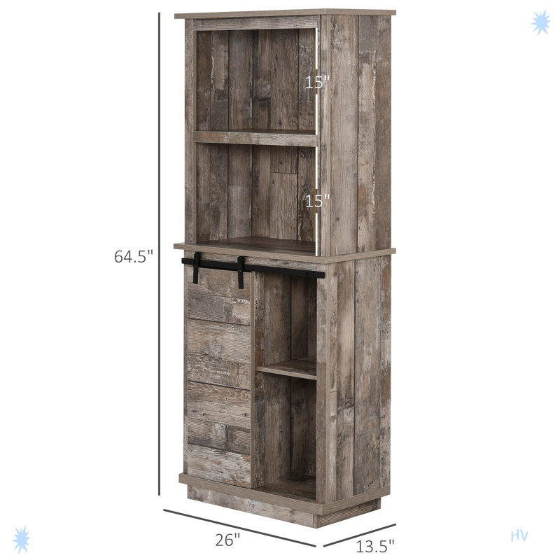 Armoire de rangement Pantry avec porte de grange coulissante