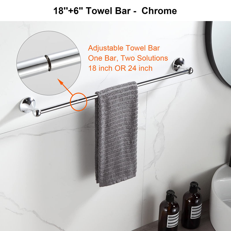 8 - Piece Bathroom Hardware Set, Chorme