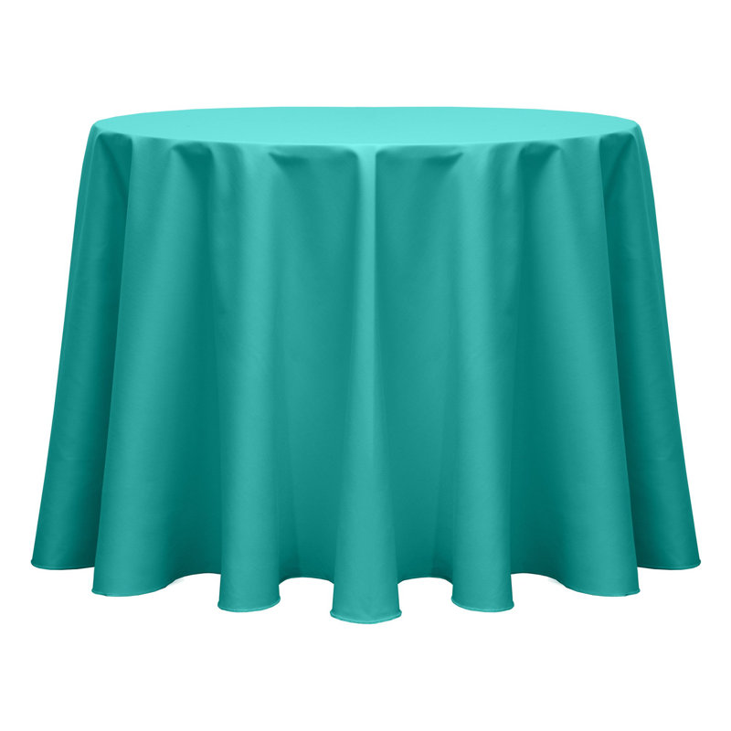 Solid Color Round Tablecloth, 84" x 84", Jade