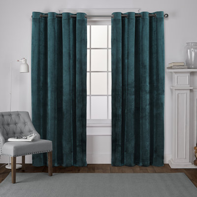 Cambra Velvet Solid Semi-Sheer Grommet Curtain Panels