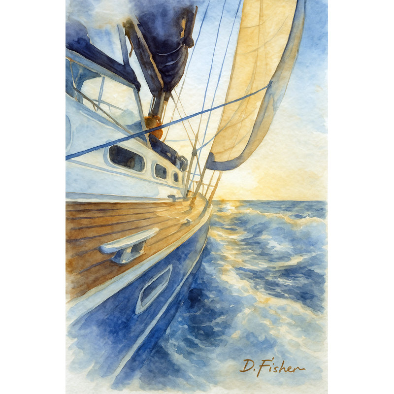 Voile dans l'horizon - Art sur toile, H 40 po x l 30 po