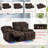 Power Reclining Sofa With Heat And Massage, Bluetooth Speakers And LED Lights, 3 Seater Dual Recliner Sofa With USB Ports And Cup Holders-1976513406