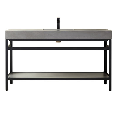 60'' Single Bathroom Vanity with Stone Top