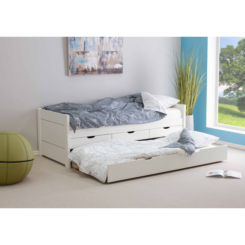Guylaine Solid Wood Daybed with Trundle Bed, White