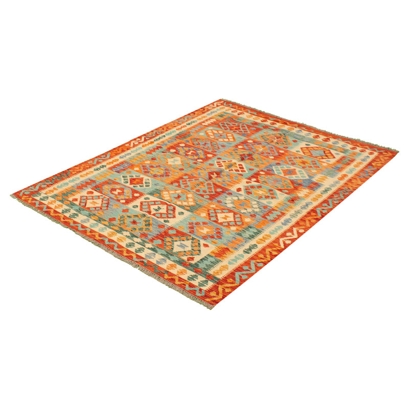 Tapis rouge en laine Kilim