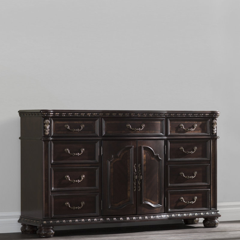 Commode double 9 tiroirs avec miroir Ancalin