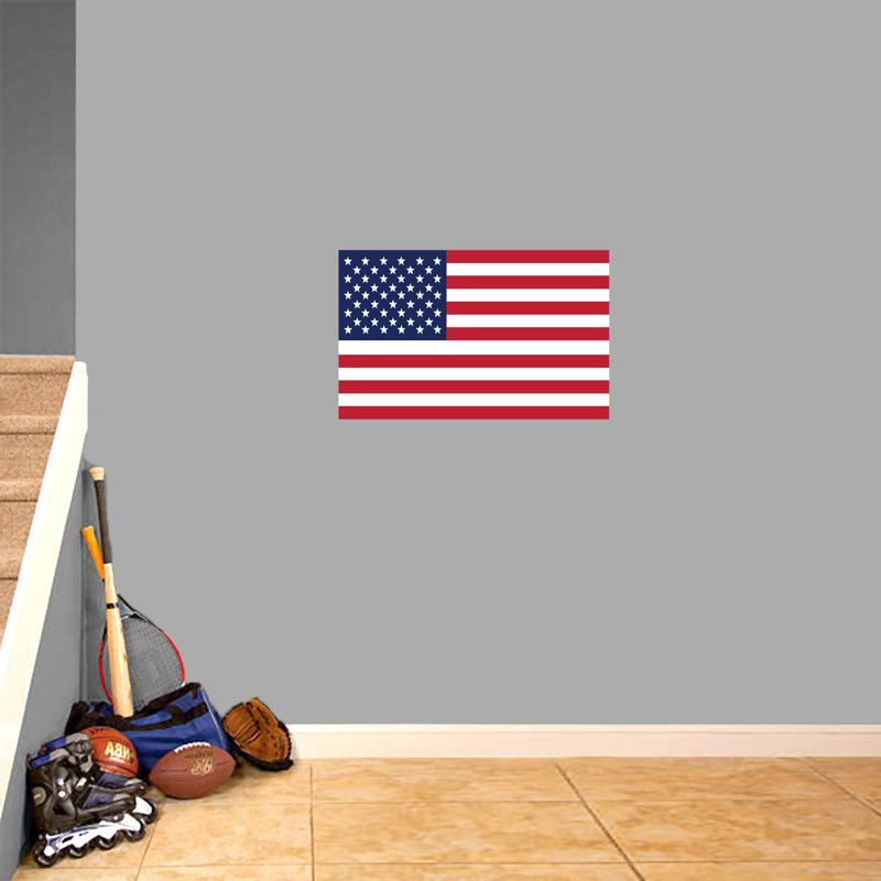 Décalcomanie murale à motif american flag, H 15 po x l 24 po