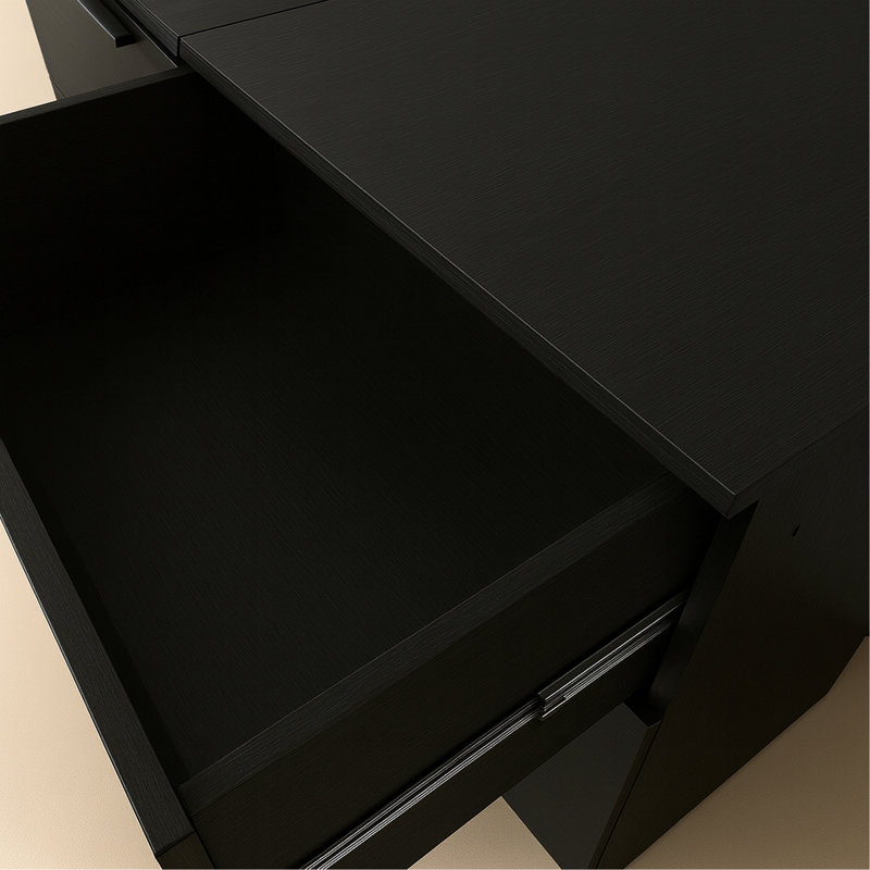 Commode noire à trois tiroirs Morgan