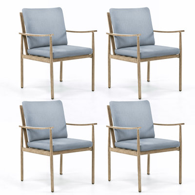 4 chaises de salle à manger avec coussins amovibles