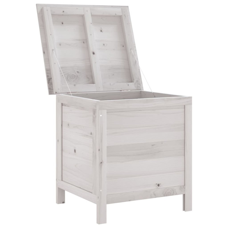 Rosalind Wheeler Conahan 50cm W Fir Solid Wood Deck Box, White