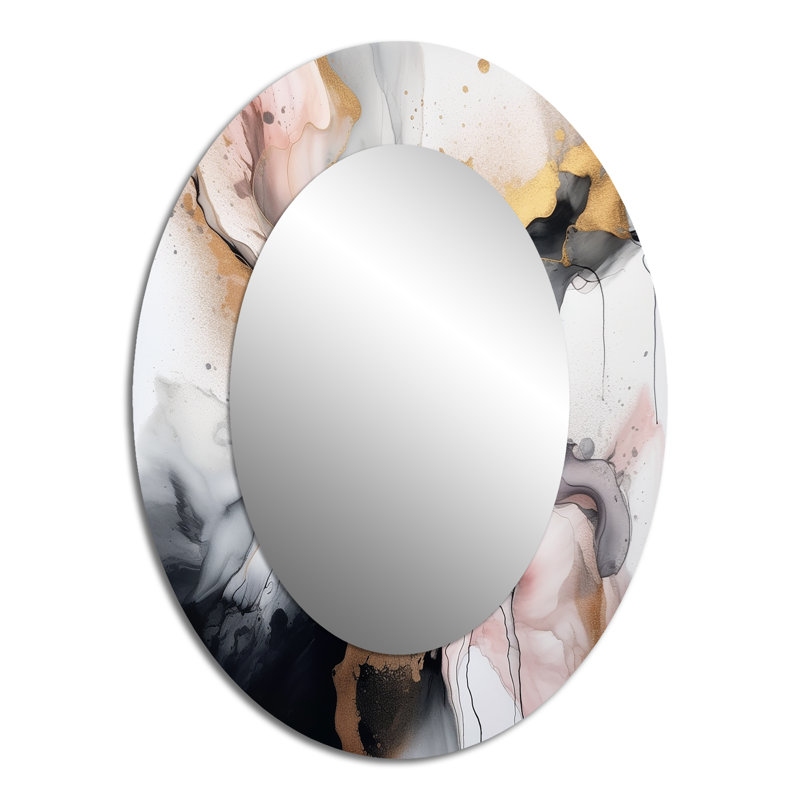 Miroir mural rose rose texturé Splash Marble II, 40 po x 30 po