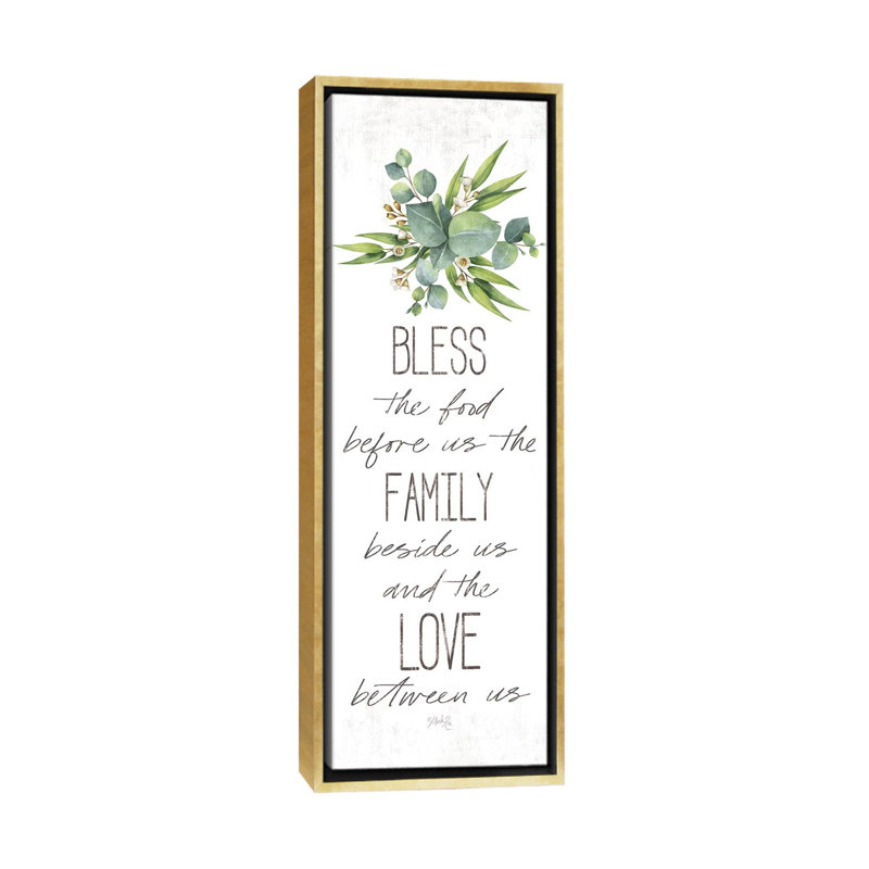 "Souper Blessing" par Marla Rae, art textuel sur toile, H 60 po x l 20 po x P 1,5 po, Toile encadrée d'or