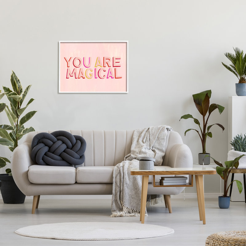 Au-581, estampe numérique You Are Magical, H 24 po x l 30 po x P 1,5 po, Giclée encadrée blanc bord de mer