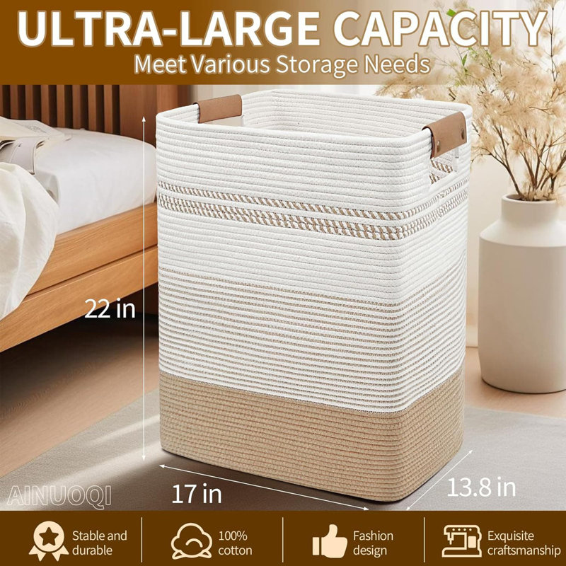 Highland Dunes Cotton Decorative Basket