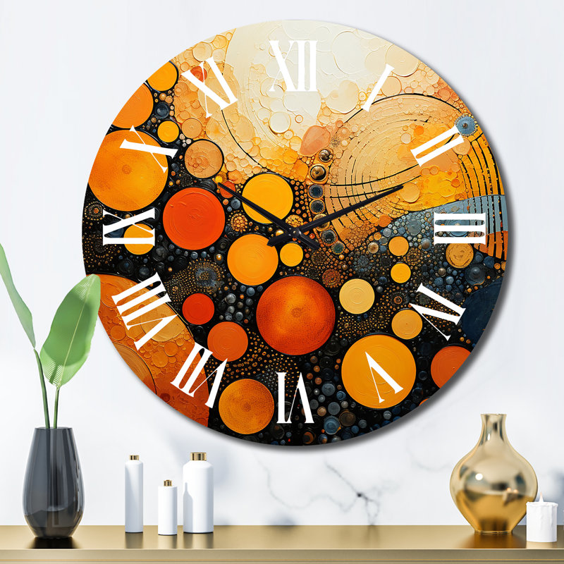 Horloge murale Cyre - Collages abstraits, Grand