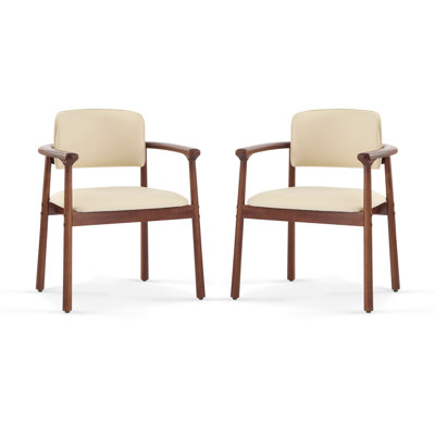 2 - Pack Dining Room Chairs, Sturdy Rubber Wood, Comfortable PU Foam Seat, Ideal For Home & Kitchen