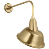 Thomas O'Brien, "Academy 20" Rex Barn Light in Hand-Rubbed Antique Brass with 12.5" Tilted Bowers Shade