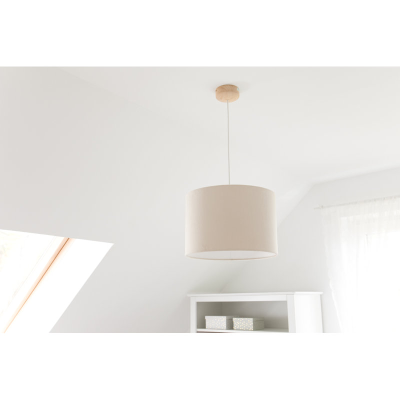 - Light Brown Drum Pendant, Cream