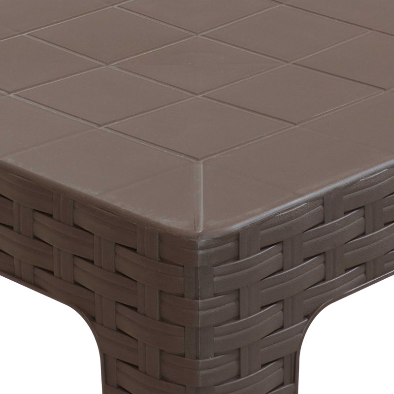 Square Outdoor Side Table, Brown