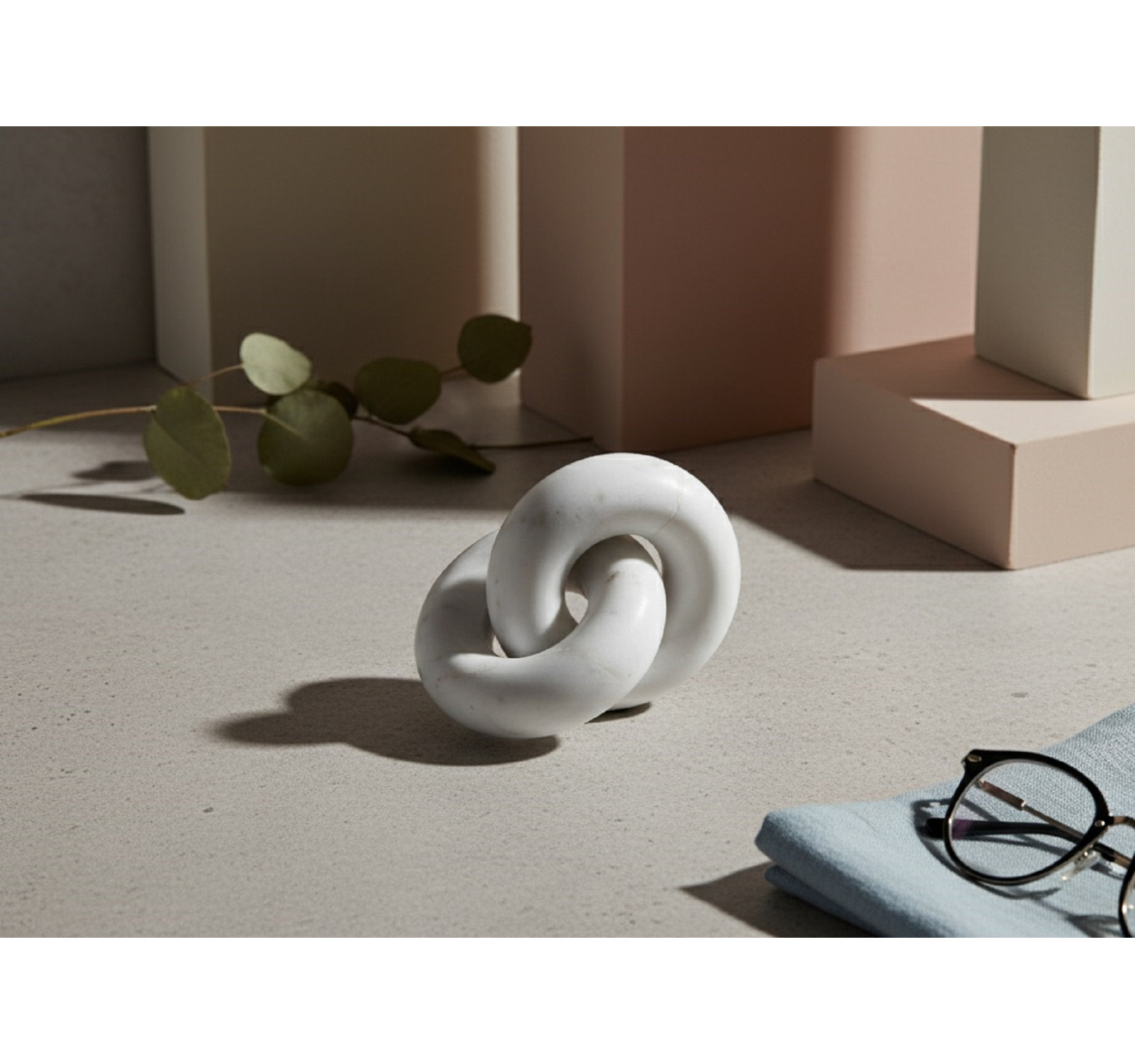 Genuine Marble Round Knot Sculpture