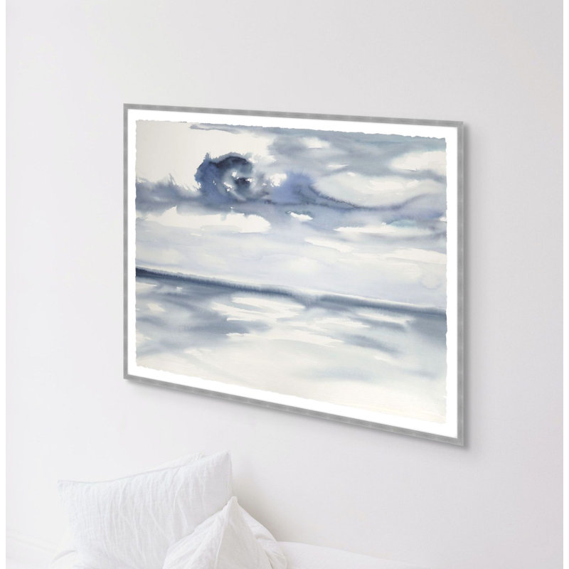 Pensive Seas 2 Framed Watercolour Painting Print, 15.75" H x 21.75" W