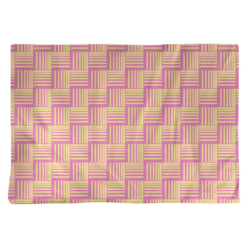 Napperon en coton à rayures de 18 po classique Baskettressées, Rose/jaune, polyester