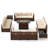 12 Person Outdoor Rattan Modular Sectional Seating Group with Firepit Table-316330017-306401409