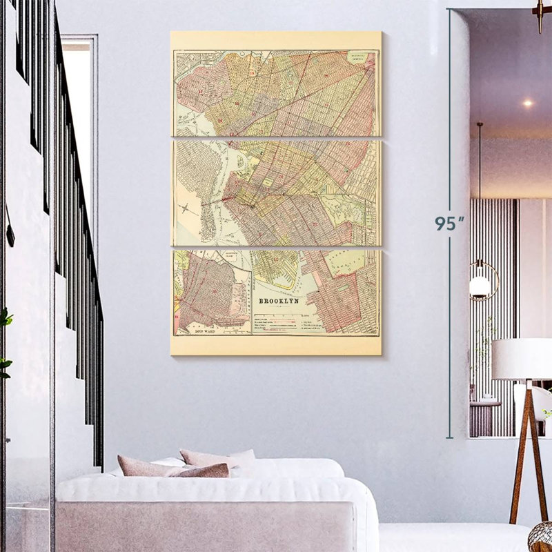 Carte Aliaz de Brooklyn, H 74 po x l 48 po